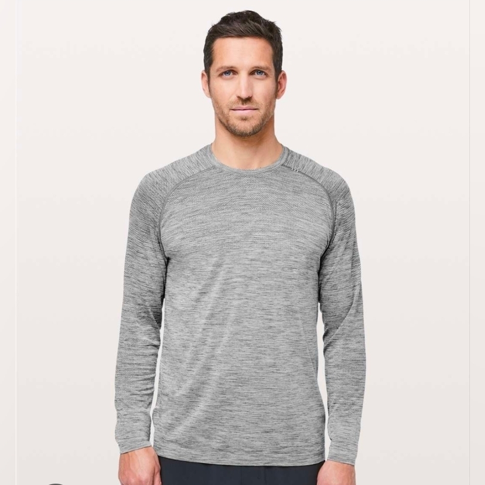 Lululemon Metal Tech Longsleeve Shirt Slate White Medium